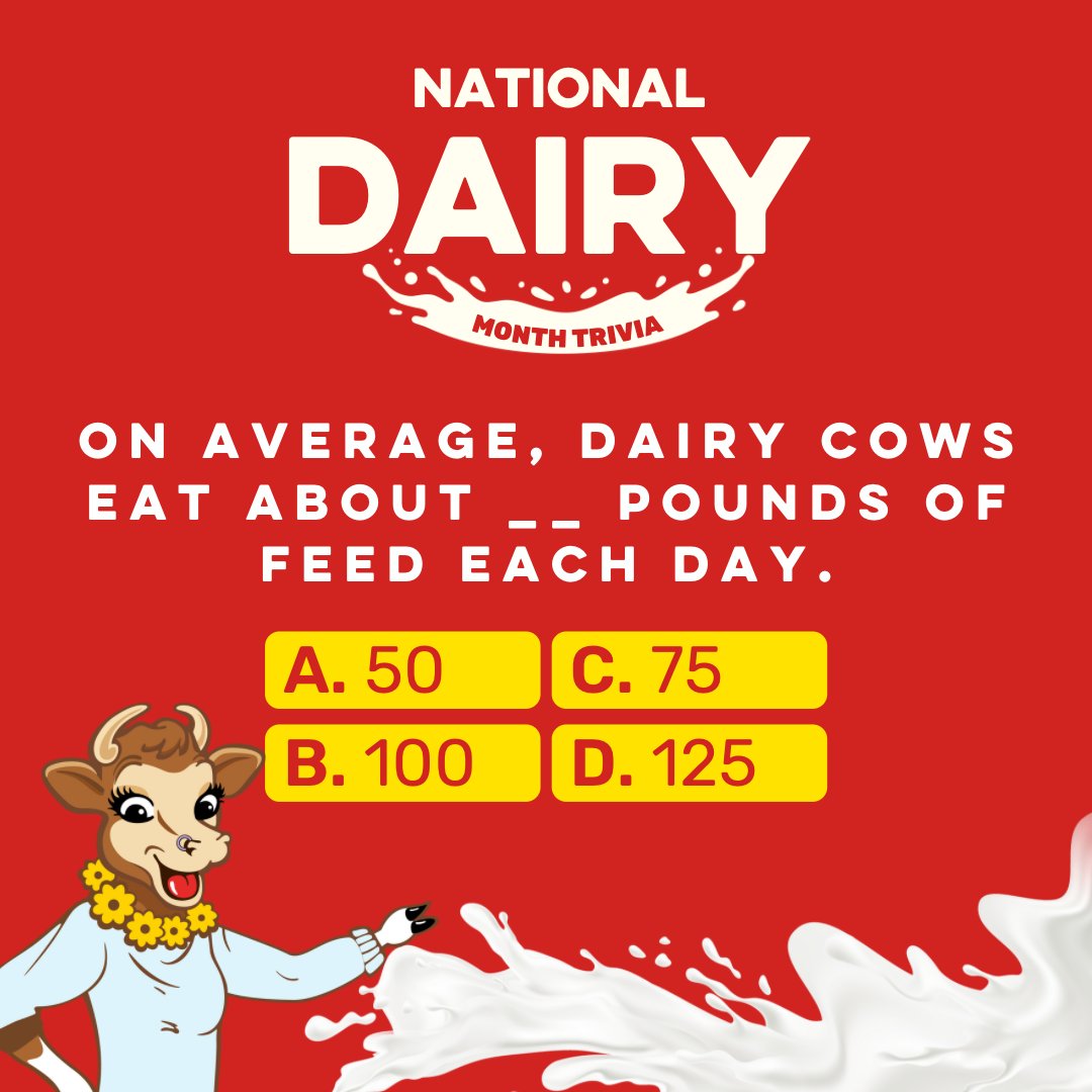 BordenDairy's tweet photo. Trivia question for all you dairy lovers out there. If you know the answer, comment for a chance to win $50 to spend at our wearables store! 
*Offer expires June 27th, 11:59pm. Limit 1 entry per person. 
#30DaysofDairy #NationalDairyMonth #ElsieApproved
https://t.co/6elHMBIFNj https://t.co/Dhl5L0ZG2o