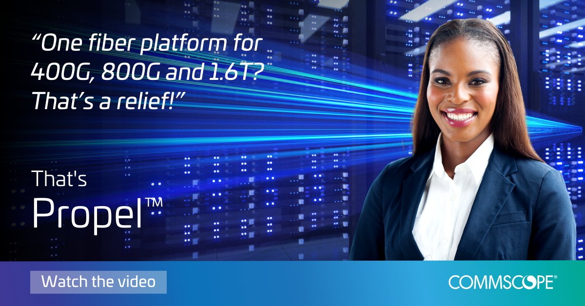 CommScope's tweet image. Wait! Your DC network infrastructure can do what? bit.ly/3xMrQFU

#Propel #HighSpeedMigration #400G #800G #MPO16 #fiberpanels