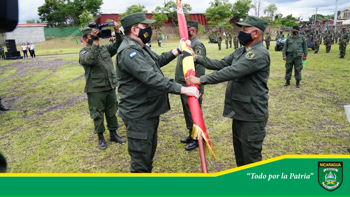 EjercitoNic's tweet photo. #NOTADEPRENSA | Como parte del proceso ordinario de rotación de los oficiales, con base a la Ley N° 181 Código de Organización, Jurisdicción y Previsión Social Militar, artículo 9, inciso 9, se realizó acto de traspaso de mando del #1ComandoMilitarRegional. #TodoPorLaPatria https://t.co/kCNB1uvDfi