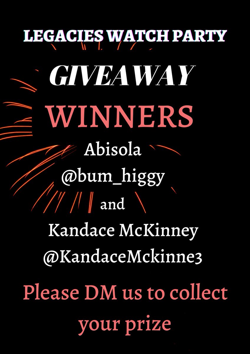 legacies_party's tweet photo. And the winners for our #Legacies watch party Giveaway are.... https://t.co/eHpmwMDHfJ