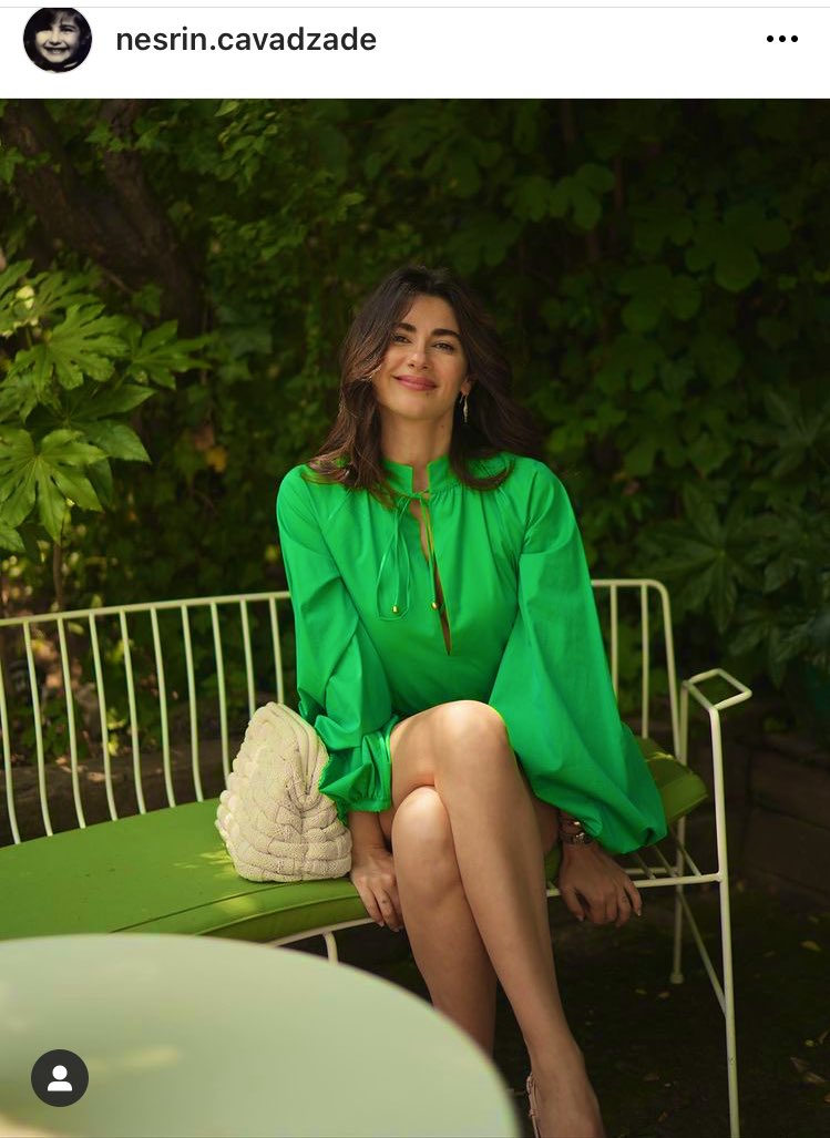 #NesrinCavadzade rocking every colour this summer 💚💚💚