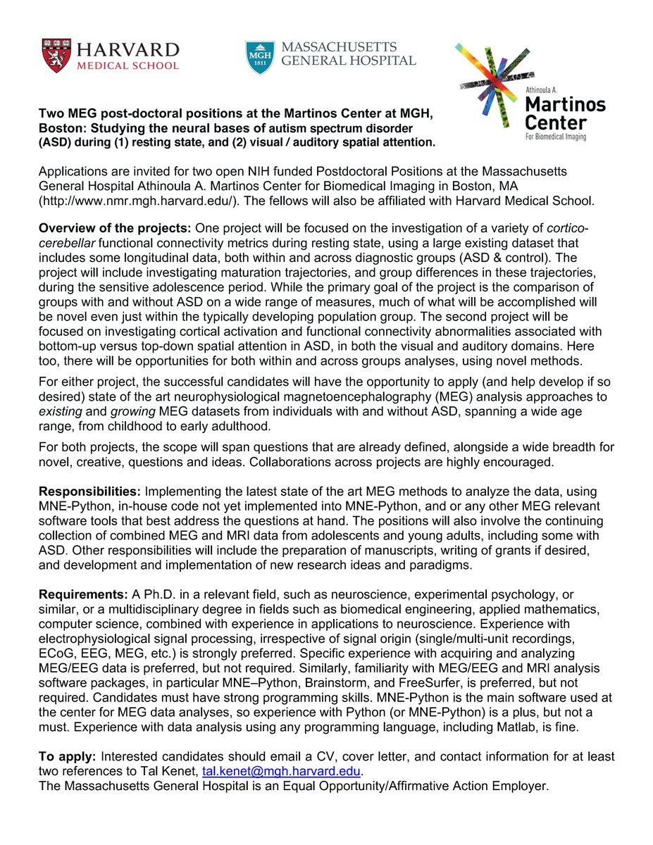 KenetLabMGH's tweet photo. We're hiring! See attached if you or someone you know is on the lookout for a post-doctoral position. https://t.co/ixEexxDb0e