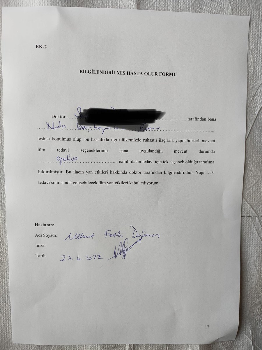 Sn. Bakanım <a href="/drfahrettinkoca/">Dr. Fahrettin Koca</a> ve <a href="/saglikbakanligi/">T.C. Sağlık Bakanlığı</a> kanser tedavim için bu ilaca ödeme yapılmıyormuş. Onaylasanız  bile <a href="/sgksosyalmedya/">SGK</a> ödemiyormuş! Aylık 28-35 bin arası değişen totalde 250 küsür bin tutan bu tedavi için benim doç. maaşım 11.450 eşimin ise 10 bin civarı NEDEN?