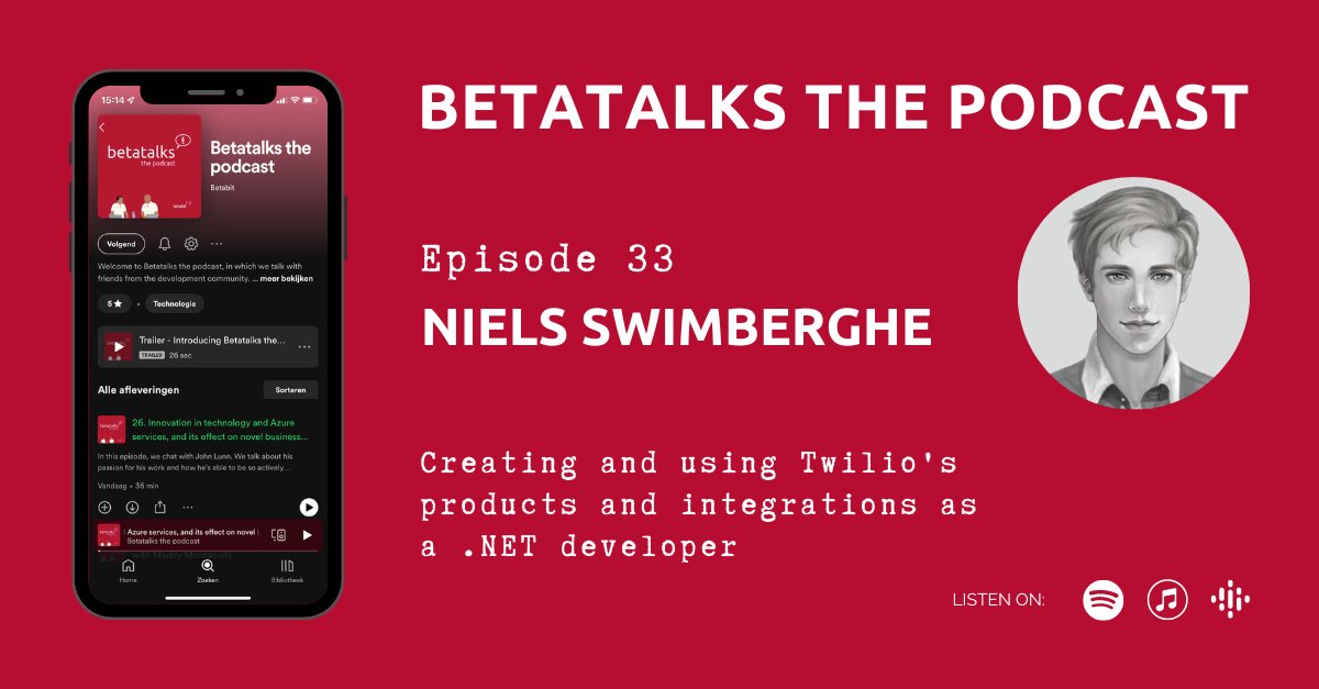Episode 33 - Creating and using Twilio's products and integrations as a .NET developer - with Niels Swimberghe