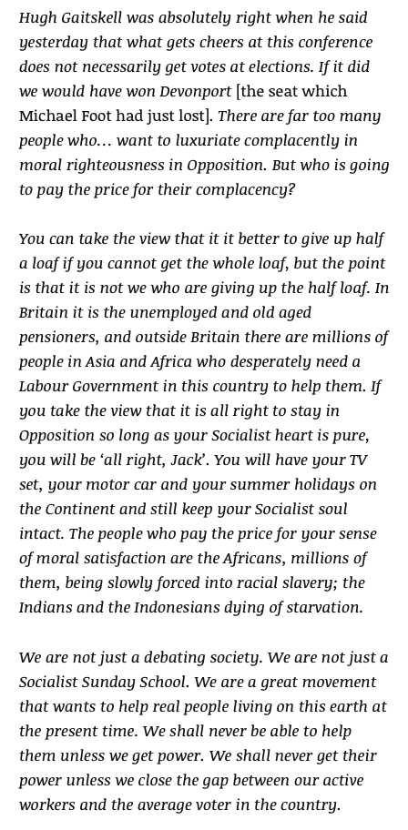 Jen 🌹🧣 (@workingdruid) on Twitter photo <a href="/HackneyAbbott/">Diane Abbott</a> <a href="/UKLabour/">The Labour Party</a> You NEED to read this..! and you need to understand what you are doing.
Denis Healey, the great ‘Half a Loaf’ speech, 1959 <a href="/HackneyAbbott/">Diane Abbott</a> <a href="/UKLabour/">The Labour Party</a> You NEED to read this..! and you need to understand what you are doing.
Denis Healey, the great ‘Half a Loaf’ speech, 1959
