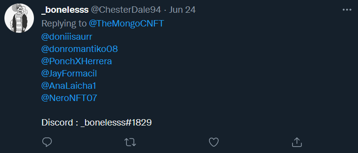 🎉 Congratulations to our 3rd nft winner 👏 DM me your address.

<a href="/ChesterDale94/">_bonelesss</a> 

#CNFT #CNFTs #NFT #cnftcollection #ADA #Cardano $ADA #CardanoCommunity #CardanoNFTs  #NFTGiveaway #CNFTGiveaway
