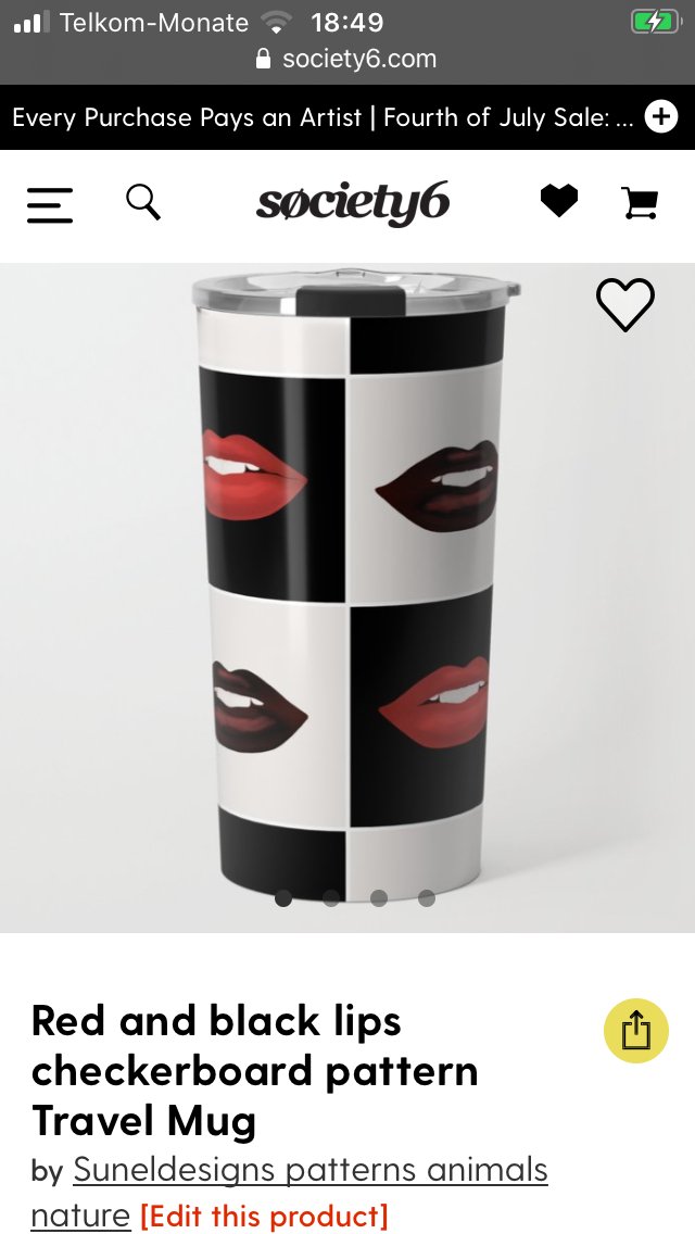Suneldesigns's tweet image. Red and black lips checkerboard pattern Travel Mug society6.com/product/red-an… 

#checkerboard #checkerboardpattern #modernlips #lips #lipsart #modernart #funpattern