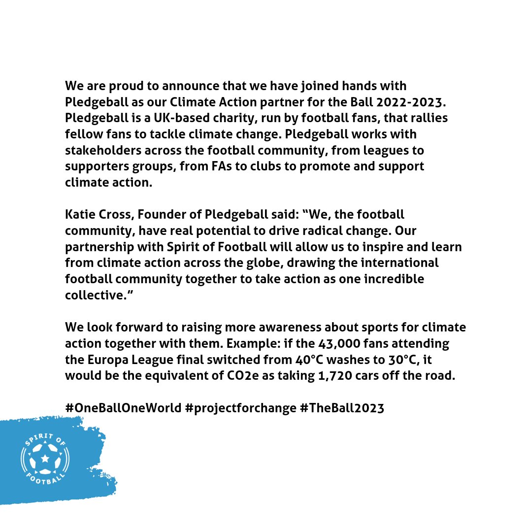 SOFGermany's tweet photo. Welcoming @pledge_ball as our climate action partner!
We're very much looking forward to an exciting #TheBall journey together with you.
#pledgeball #OneBallOneWorld #projectforchange #ClimateComeback #TheBall2023 #Sustainability https://t.co/bageSVVwEE