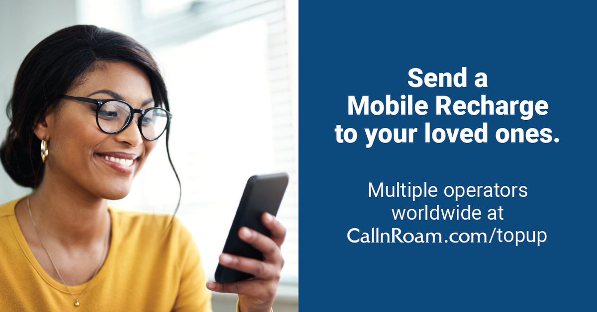 CallnRoam's tweet photo. With https://t.co/h47cw8ag3i you can easily re-load a mobile phone anywhere in the world in just a couple of clicks—and it's completely free!
#mobileload #recargas #topups #recharges #mobilerecharge #callnroam https://t.co/uQzzyJ4Zxv