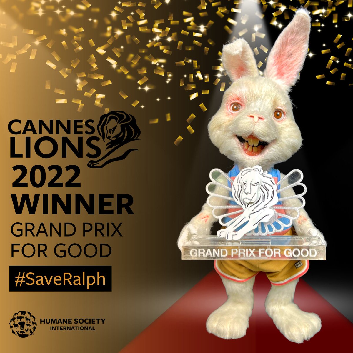 📢 #SaveRalph has won the @Cannes_Lions Grand Prix for Good award! 🦁 Congratulations to the Save Ralph team: @TaikaWaititi @ZacEfron @rickygervais @oliviamunn @PomKlementieff @trutriciahelfer @jeffvespa! 🎉 Learn more 👉 bit.ly/3QOrjvV