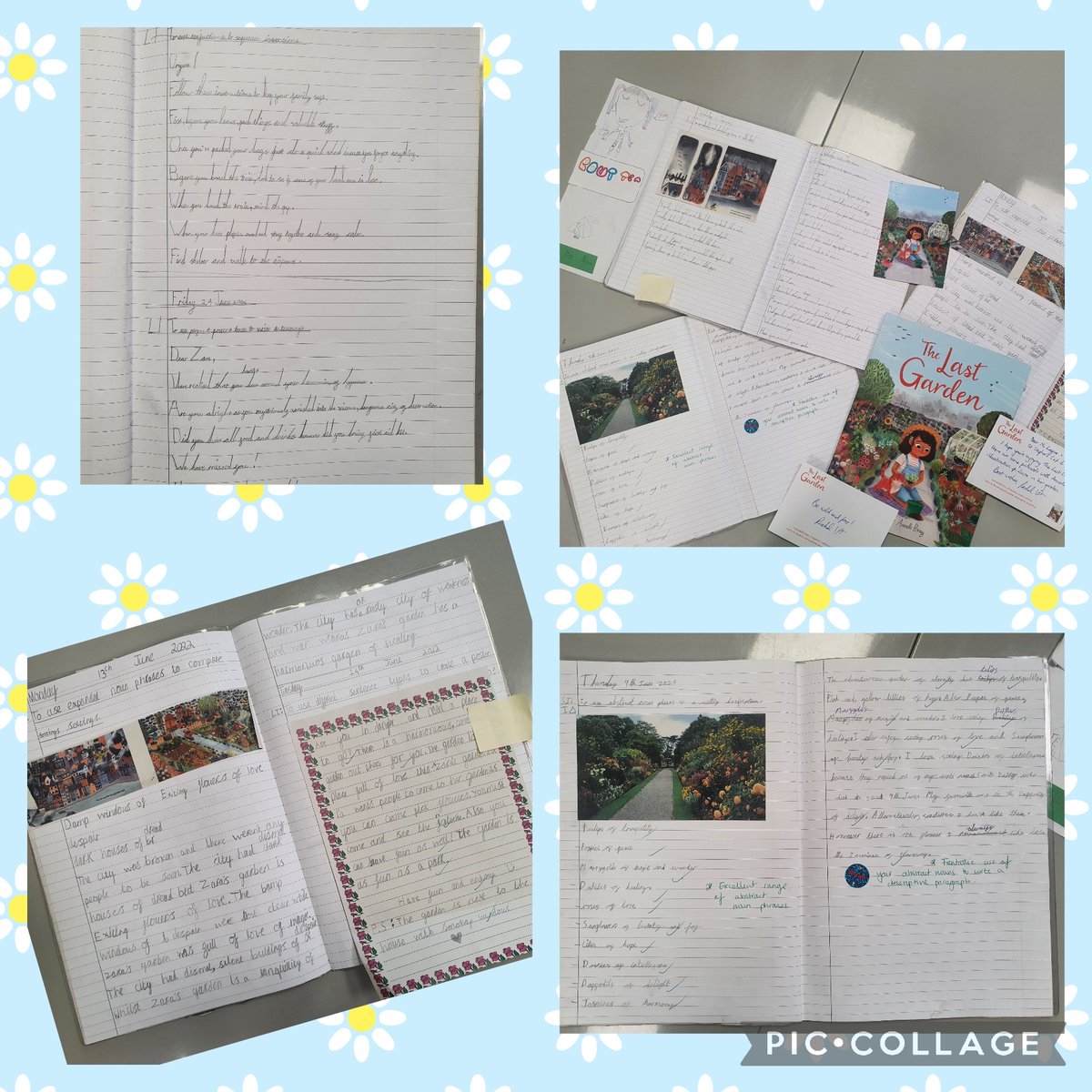 ststephensSW8's tweet photo. 🌼🌷 The Last Garden by @RachelCIp A few bits of writing from Year 3 who are thoroughly enjoying this beautiful story of hope and conflict 😀 📝❤️ #StStephensYear3 #StStephensWriting #TeachThroughAText @theliteracytree @LiteracyPippa @StSDeputy https://t.co/yoix2PVMRe