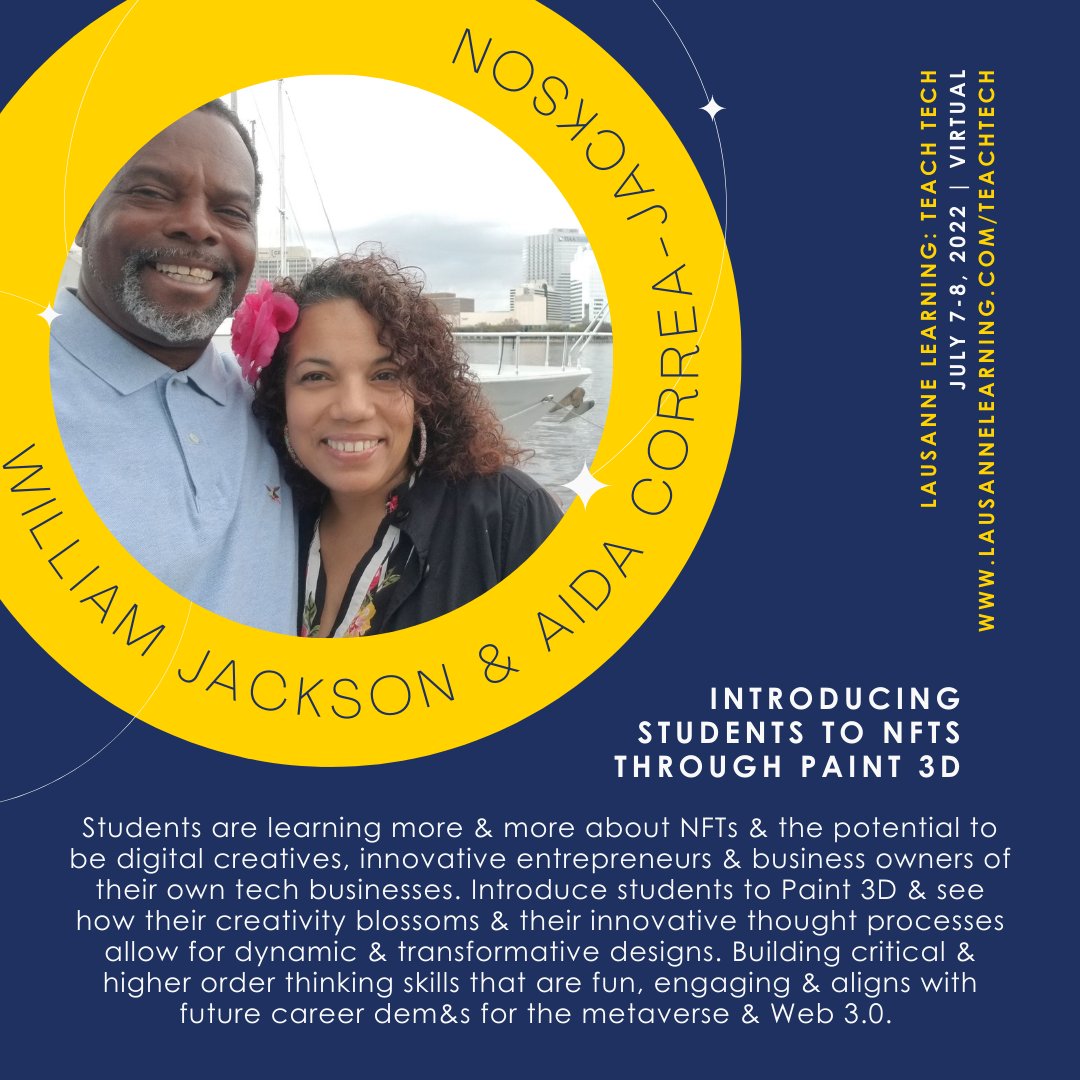 LausanneLearn's tweet photo. Students & NFTs? Yep! Join @myquesttoteach & @LoveBuiltLife at Teach Tech 2022 to learn more! See the full schedule and register at https://t.co/eEcqPrveGR or the link in our bio! #teachtech #teachtech2022 #NFTs #paint3D https://t.co/34SLwneHO1