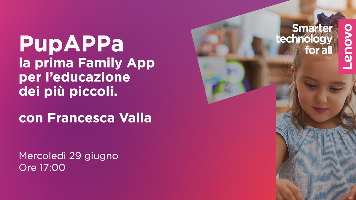 Scopri la prima app dedicata all’educazione dei bambini fino ai 6 anni “PupAPPa”, ideata da <a href="/TataFrancescaV/">Tata Francesca Valla</a>,  iscrivendoti al webinar di <a href="/CampuStore_IT/">CampuStore</a>. Alla presentazione parteciperà <a href="/ManuelaLavezzar/">Manuela Lavezzari</a>, Education EMEA Marketing Director #Lenovo. bit.ly/3QSjEMY