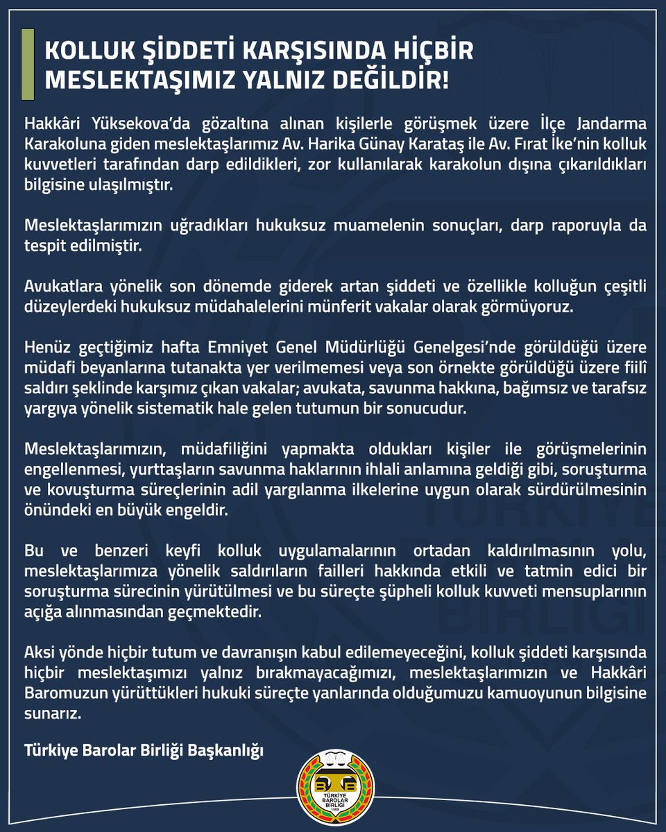 SakaryAHM's tweet photo. Kolluk şiddeti karşısında hiçbir meslektaşımızın yalnız bırakılmayacağına ilişkin bildirimdir. https://t.co/12otOSe33J
