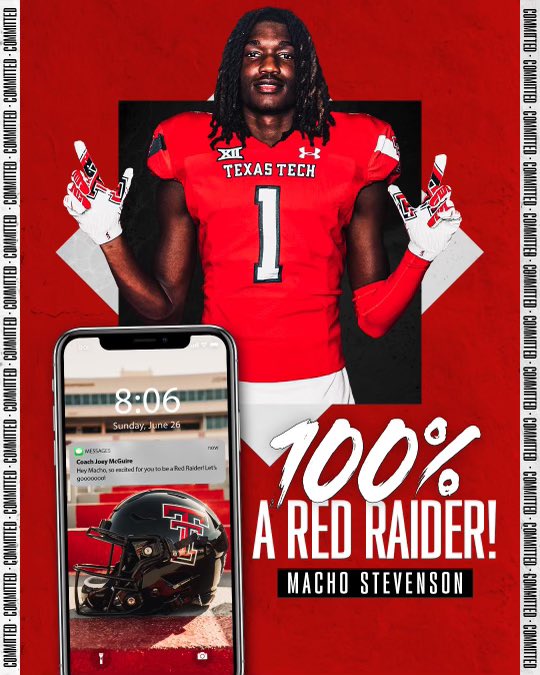 first I want to thank GOD for leading the way & im extremely blessed & excited to be annoucing my DUAL-SPORT commitment to @TexasTechFB @TexasTechTF #Gunsup❤️‍🔥 #WreckEm’🔴⚫️ #THEBRAND @recruitshreve @ShreveGridiron @JoeyMcGuireTTU
