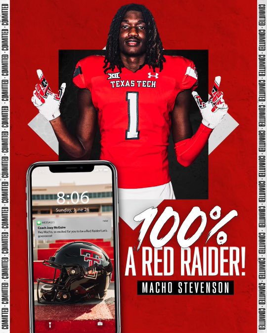 first I want to thank GOD for leading the way &amp; im extremely blessed &amp; excited to be annoucing my DUAL-SPORT commitment to <a href="/TexasTechFB/">Texas Tech Football</a> <a href="/TexasTechTF/">Texas Tech Track & Field</a> #Gunsup❤️‍🔥 #WreckEm’🔴⚫️ #THEBRAND <a href="/recruitshreve/">Captain Shreve Football Recruits</a> <a href="/ShreveGridiron/">Captain Shreve Gridiron</a> <a href="/JoeyMcGuireTTU/">Joey McGuire 🌵</a>
