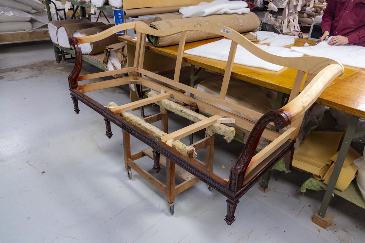 KargesFurniture's tweet photo. I love seeing a piece of furniture before upholstery goes to work. The transformation between wood frame and finished piece is incredible. #furnitureframes #upholstery #classicsofa #madeforyou #madeintheUSA https://t.co/pJJOOr4NlE