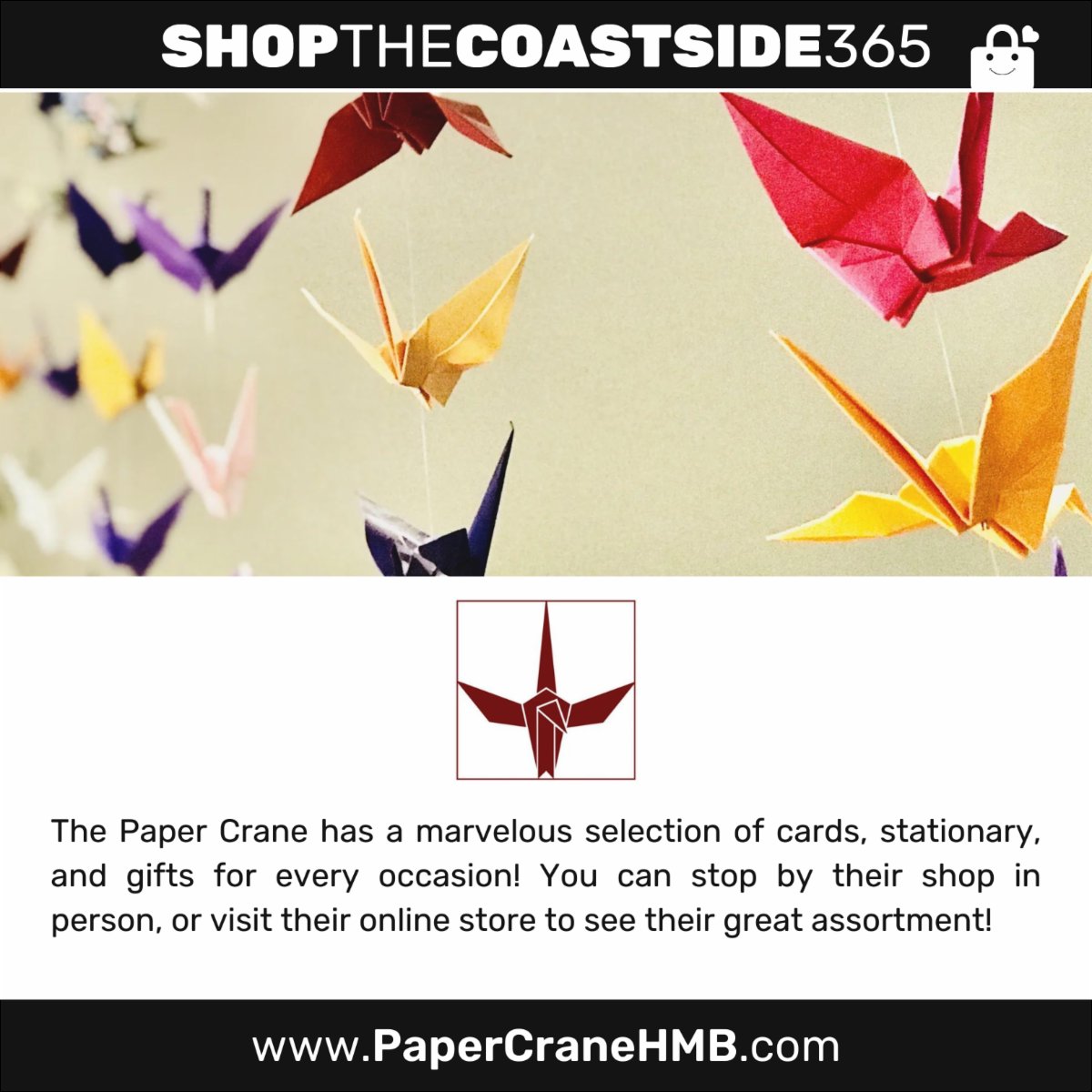 hmbcoastchamber's tweet photo. The Paper Crane has a marvelous selection of cards, stationary, and gifts for every occasion! You can stop by their shop in person, or visit their online store to see their great assortment! #GreetingCards #Gifts #HMBCoastside https://t.co/q0icQFb72N