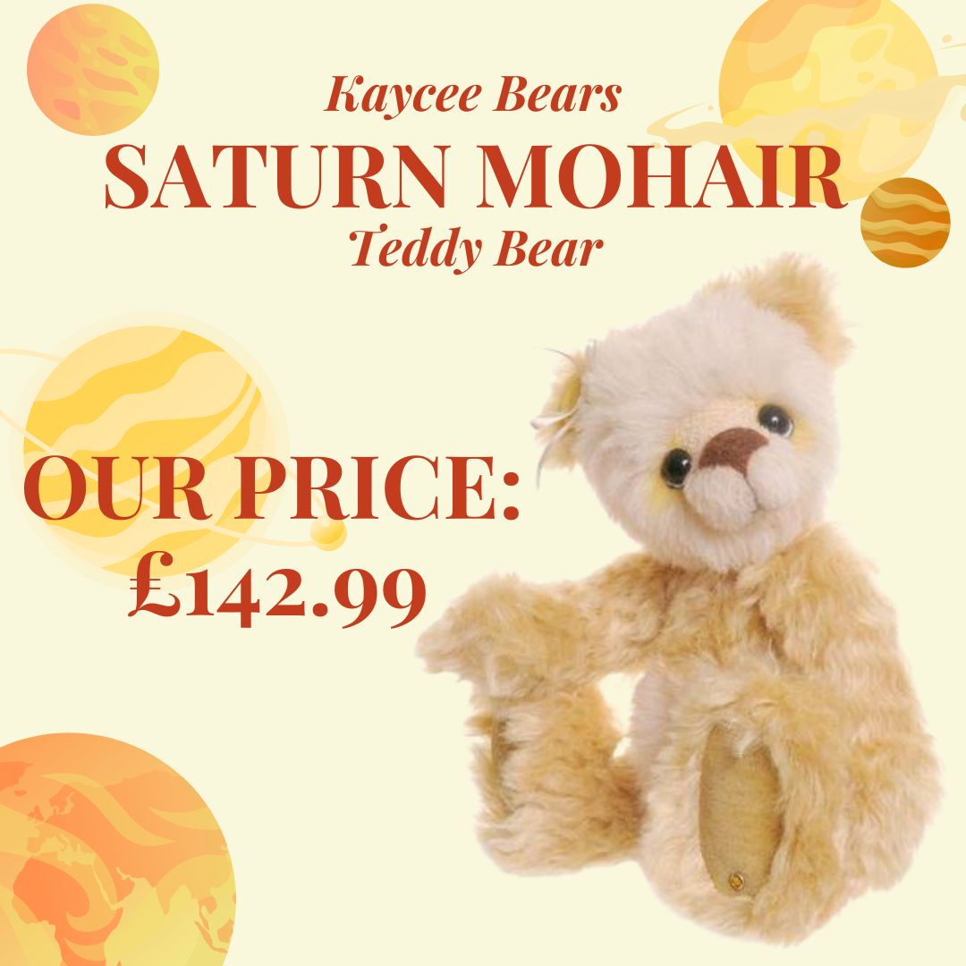 Our very own bear named after a planet, Saturn.🚀🪐

Limited Edition of just 50!

Available today, teddybear.land/SaturnBear

#KayceeBears #kayceebears #mohair #mohairbear #collectorsitem #Space #Saturn #Availabletoday #Teddybearland