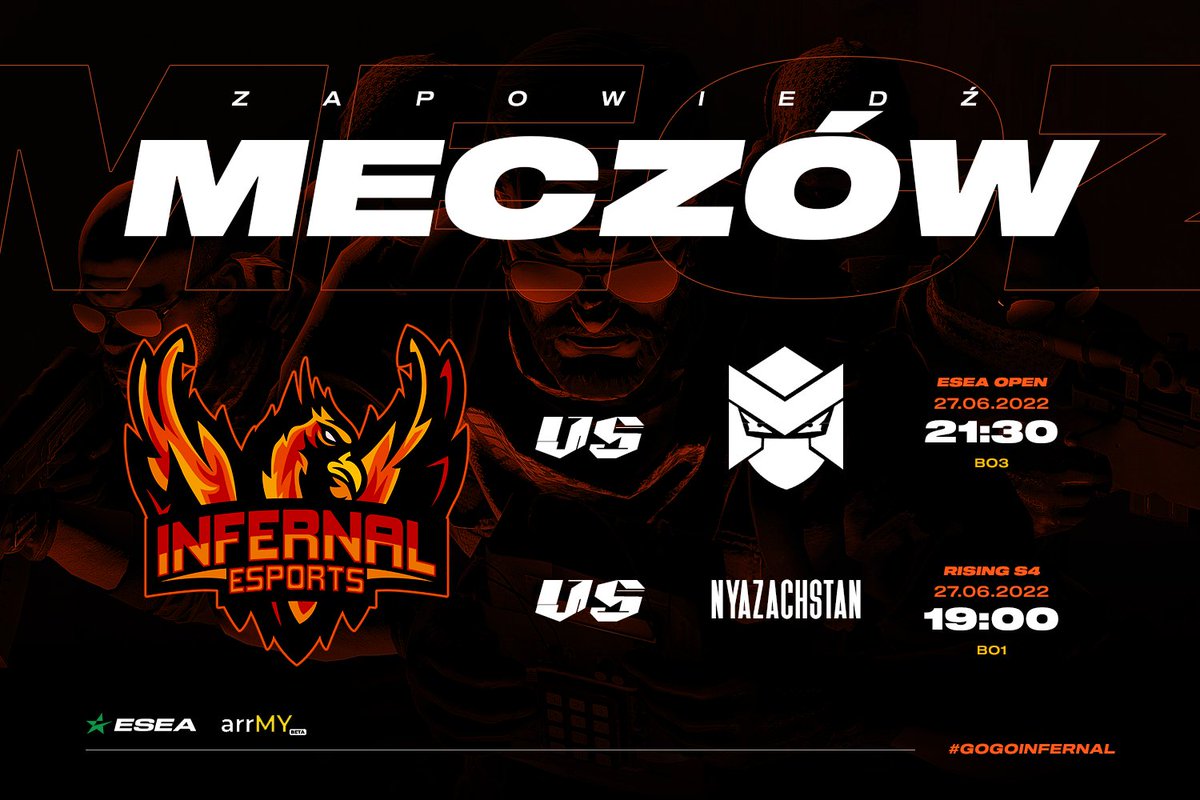 Już dzisiaj czekają Nas 2 meczyki 8) pierwszy w <a href="/ARRMYgg/">arrMY</a> Rising natomiast drugi w Playoffach ESEA! Walczymy o więcej 🔥🥰