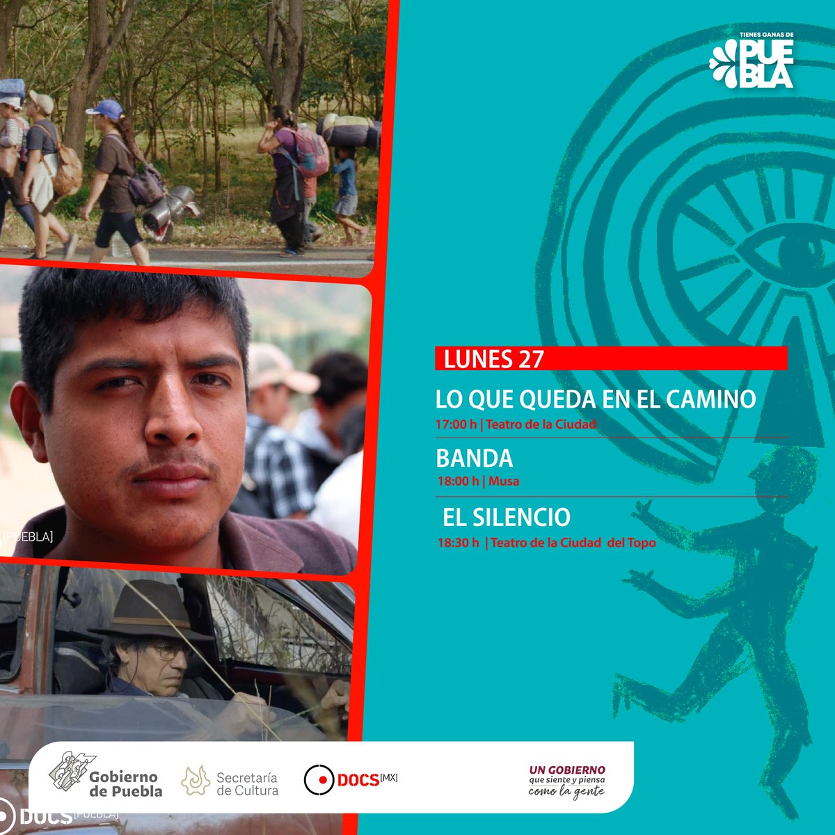 CulturaGobPue's tweet image. ¡#DocsPuebla2022 👁🗨 ya está aquí!

Consulta la cartelera 📽️ de hoy y mañana, ¡te esperamos! @DocsMX @cinemateca_pue 
#TienesGanasDePuebla.