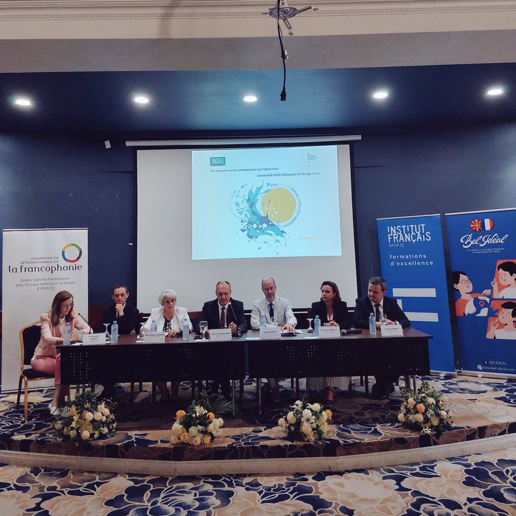 IFSkopje's tweet photo. En ce moment 👉 Ouverture de l'Université d'été de Struga! 

Plus de 120 professeurs de 🇲🇫 sont présent.e.s ! Merci !

Suivez-nous via #UniDEte2022 ! https://t.co/WuvV8uBlMY