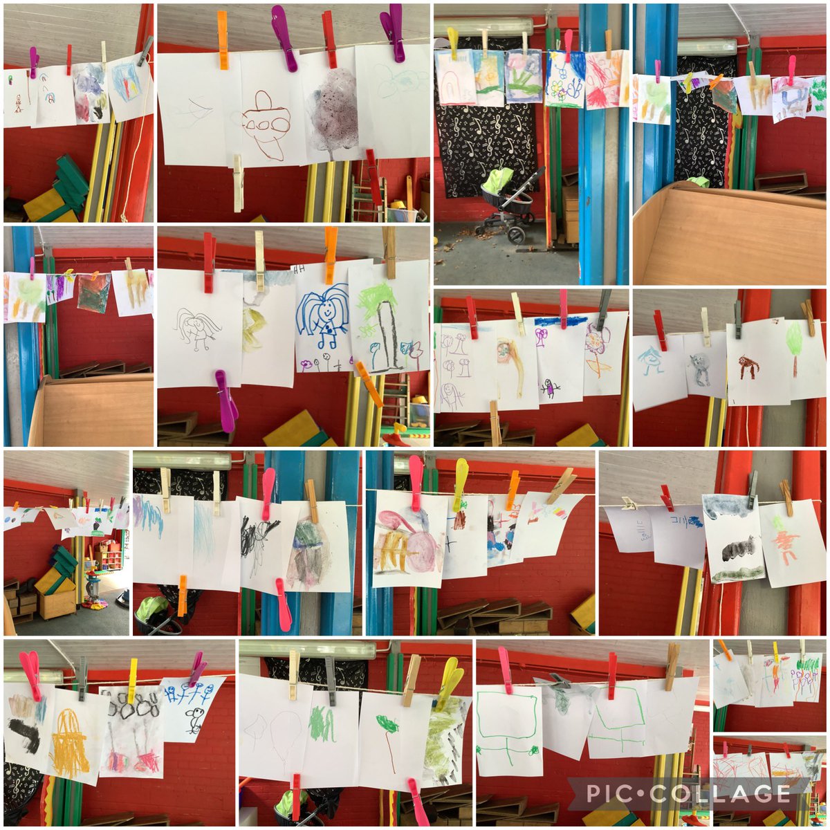 Honey Bee class have been playing with different art resources to create a washing line sketchbook today! #ART #EYFS @SHINEmulti