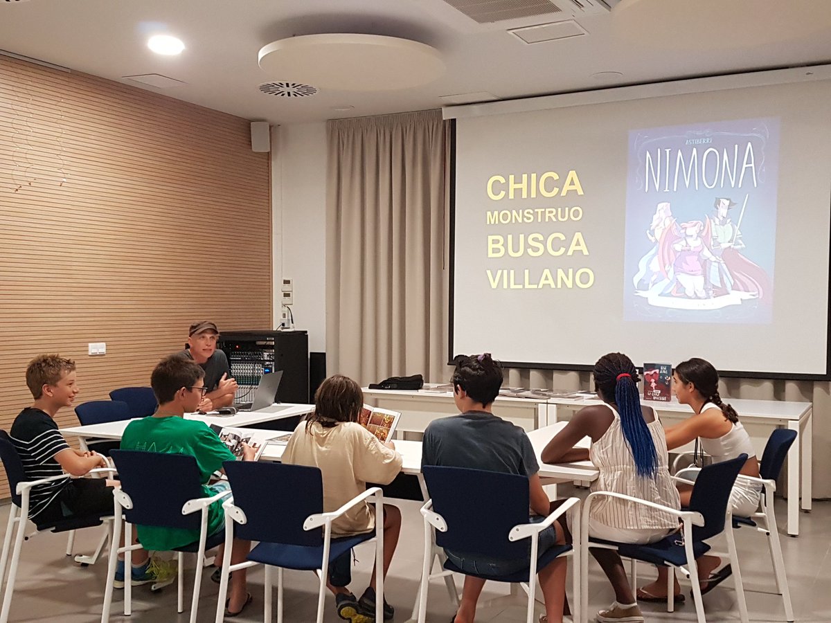 BibVallAlfata's tweet photo. #ComicClub Nimona, una aspirant a villana, primera sessió del club de novel·la gràfica per joves. 
@Astiberri @AlejoValdearena @bibliotequesXBM 
@BibliosMaresme https://t.co/jZ6LzmuFpu