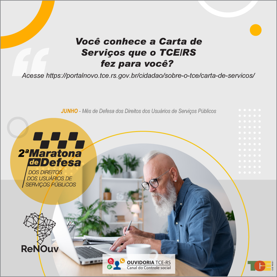 tcegaucho's tweet photo. Na Carta de Serviços do TCE/RS, você encontrará os canais de comunicação colocados à sua disposição, as principais atividades realizadas pelo Tribunal.
Acesse em https://t.co/yFWEREF9cd
#essedireitoédetodos #tcers #TribunalDeContas #ouvidoria #controleexterno https://t.co/nvNYQpRz98