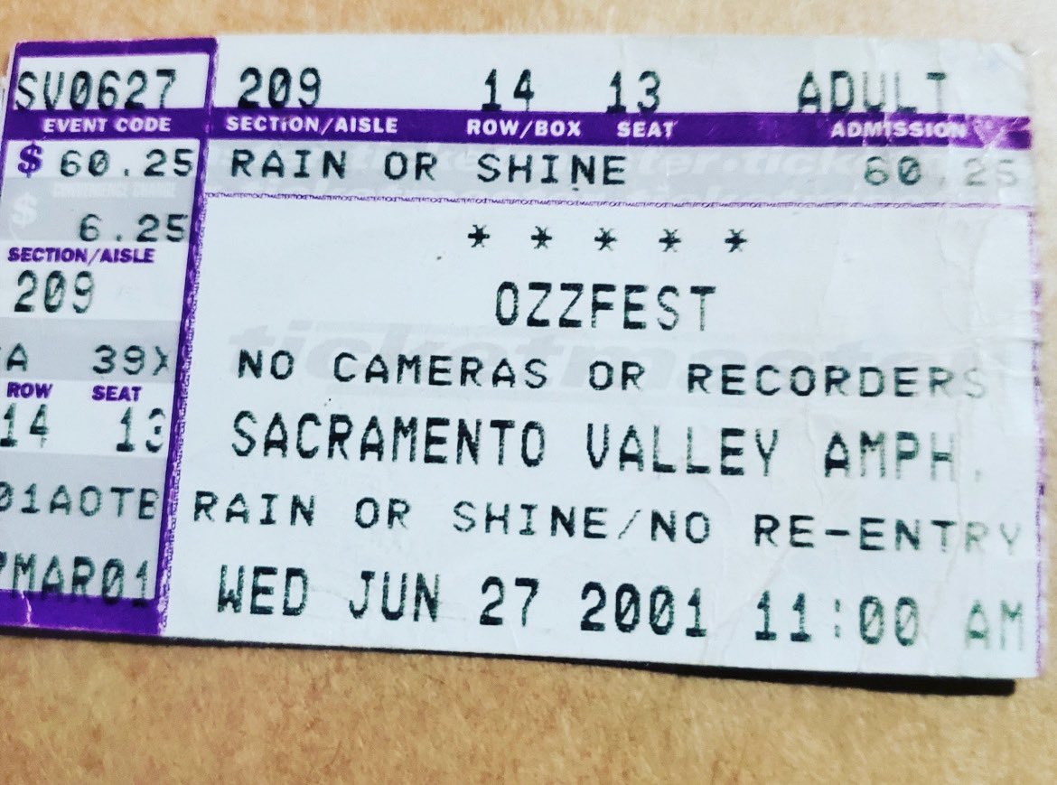 June 27, 2001 Sacramento Valley Amp #sacramento #sacto #metal #festival #festivals #festivalseason #ozzfest