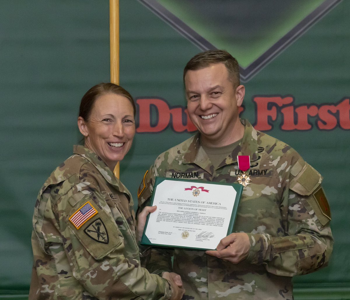 BG Geoff Norman (@norman_geoff94) on Twitter photo Honored to have served in the <a href="/FightingFirst/">1st Infantry Division</a> and carry the call sign Danger9. Thank you to everyone who made this past year so memorable and to my family for their unwavering support.
#DutyFirst
#Victory Honored to have served in the <a href="/FightingFirst/">1st Infantry Division</a> and carry the call sign Danger9. Thank you to everyone who made this past year so memorable and to my family for their unwavering support.
#DutyFirst
#Victory