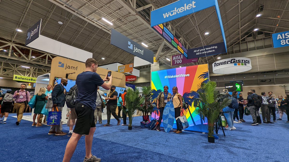 Come on down to #ISTE Booth 741, get a photo with the surfboard and be in with the chance to win an iPad! #wakeletwave