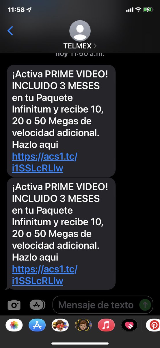 pepenachoalonso's tweet photo. . @Telmex ¿pueden por favor darme de baja de esta publicidad via SMS que NUNCA autoricé? Cabe aclarar que mi número está registrado en el #REPEP de @Profeco #Telmex #Profeco @TELMEXSoluciona https://t.co/vNCCZ0a7vp