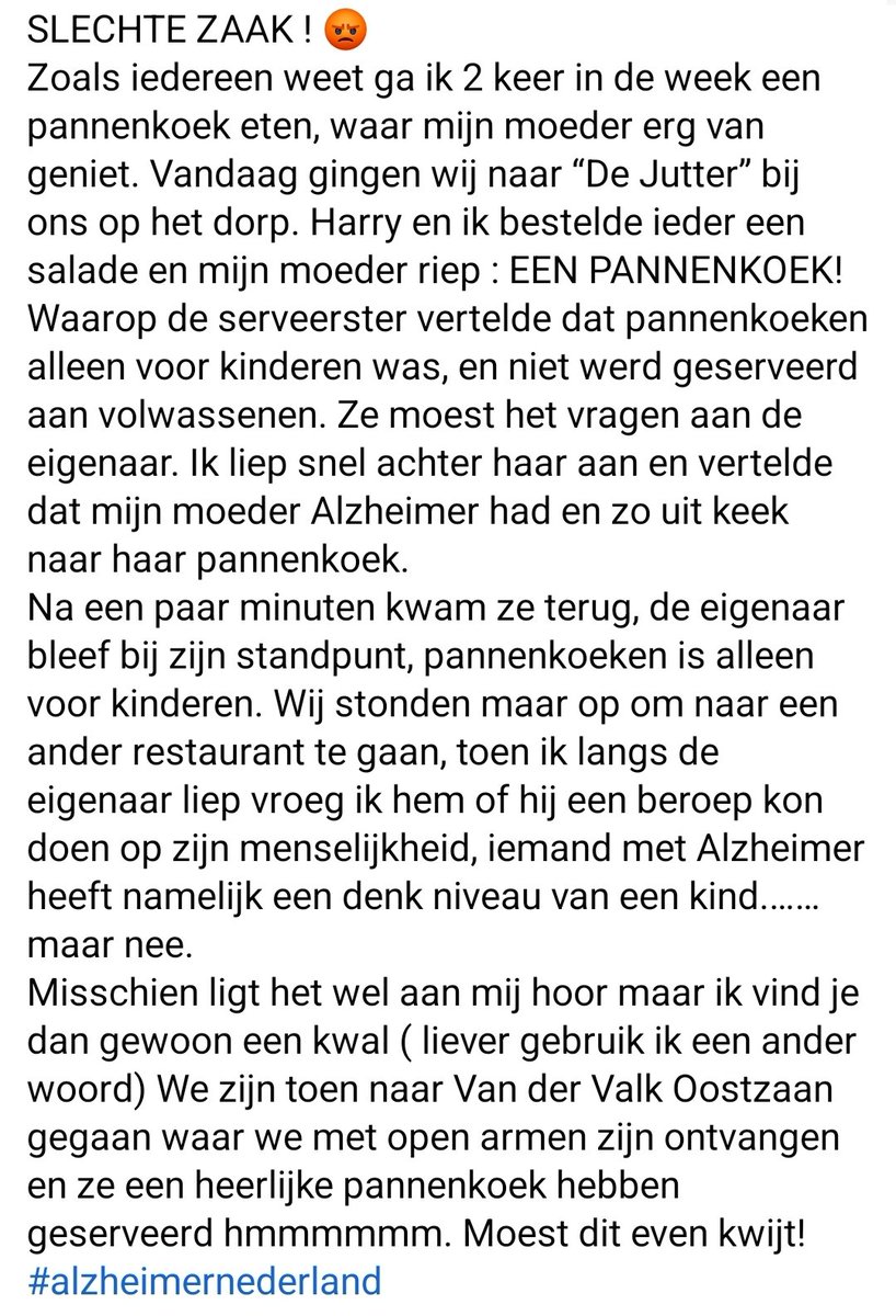 Marijkeblond's tweet photo. De Jutter in Purmerend is gewoon af. #dejutterpurmerend #dejutter #Purmerend #regiopurmerend #pannenkoek #alzheimer https://t.co/nKsnKCzrf1