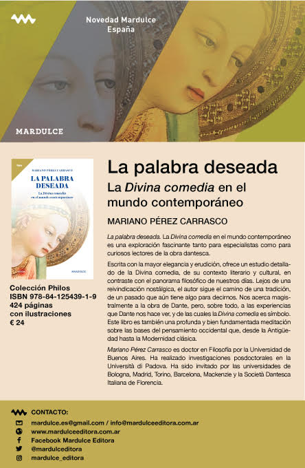 Mardulceditora's tweet photo. Novedad de Mardulce en España: La palabra deseada. La Divina comedia en el mundo contemporáneo, de Mariano Pérez Carrasco. https://t.co/eqvhEBkxGN