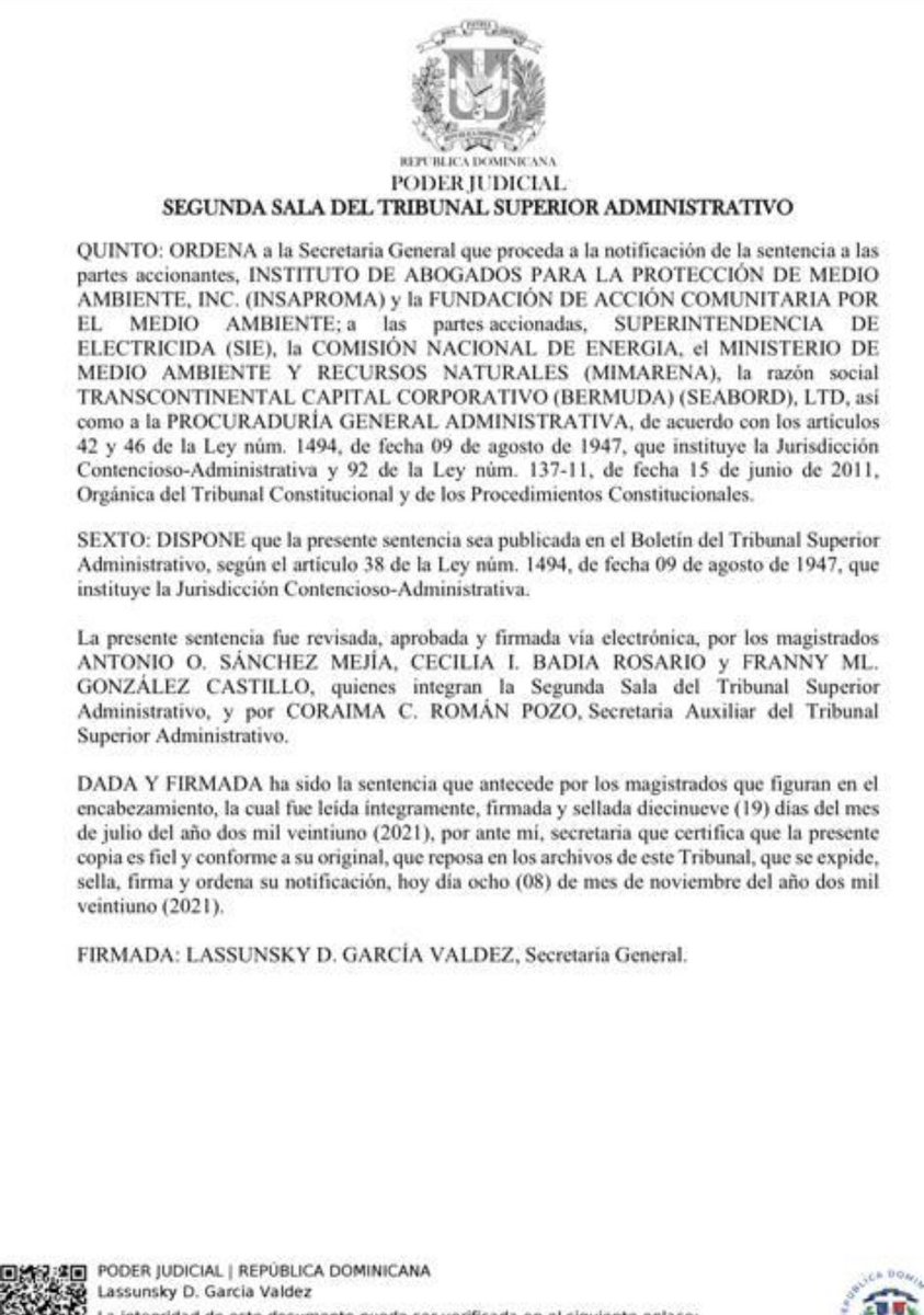 ArmandoGRodrigz's tweet image. La realidad no es la mentira que publica a diario el #INSAPROMA sobre las plantas flotantes del #RioOzama pues lo cierto es que ni convencen al MIMERENA ni a las demás autoridades y hasta el Tribunal Superior Administrativo lo vio así y les falló en contra hace ya casi un año: