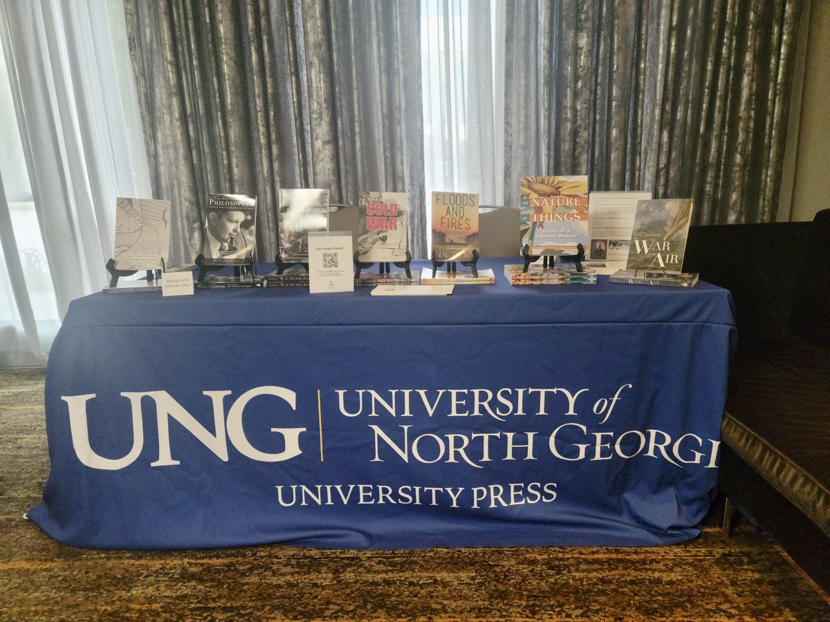 TheUNGPress's tweet photo. Swing by and say hello at #SSSL22! Looking forward to connecting with authors, editors, and southern lit lovers! https://t.co/Le64oE9AbQ