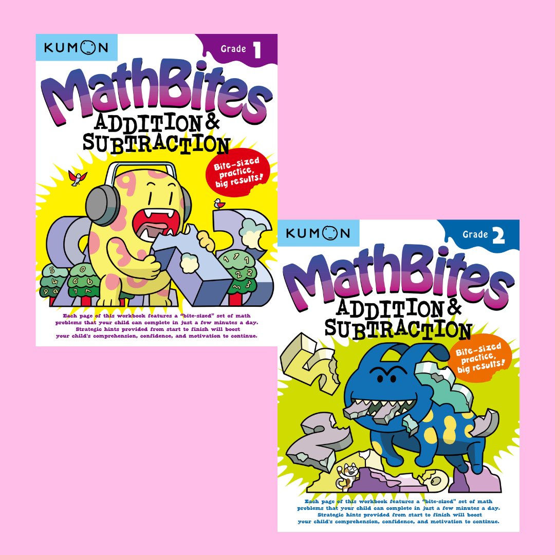 KumonPublishing's tweet photo. Check out our MathBites workbooks! Each page features a small, “bite-sized” set of tasks that your child can do in only a few minutes to boost their comprehension, confidence, and motivation to continue. #MathBites #kumonpublishing #kumonbooks #kumonworkbooks #kumonbks https://t.co/kzBzixgX5W