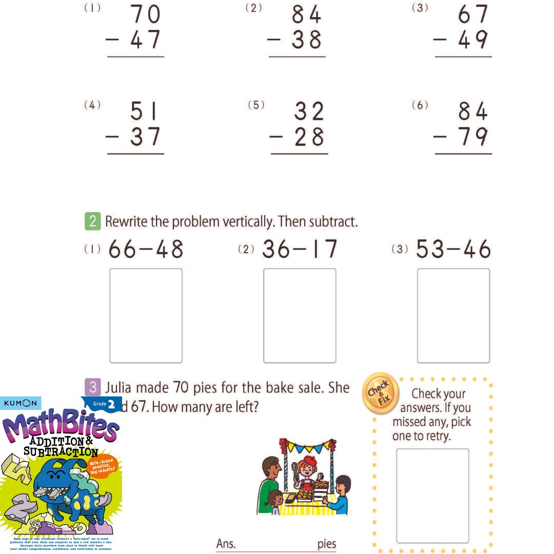 KumonPublishing's tweet photo. Check out our MathBites workbooks! Each page features a small, “bite-sized” set of tasks that your child can do in only a few minutes to boost their comprehension, confidence, and motivation to continue. #MathBites #kumonpublishing #kumonbooks #kumonworkbooks #kumonbks https://t.co/kzBzixgX5W