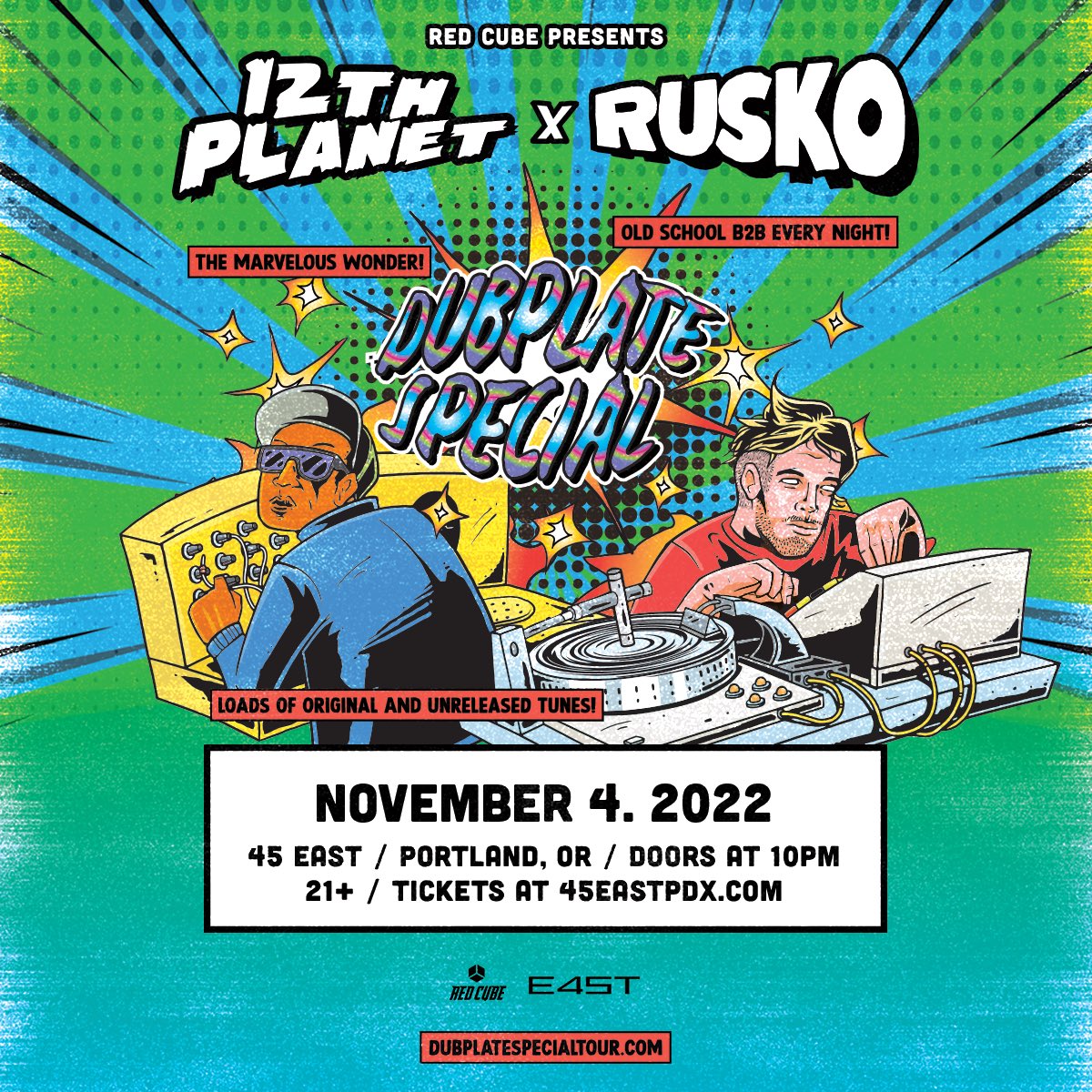 45eastpdx's tweet photo. We’re going to let this announcement speak for itself…@12thplanet &amp; @ruskoofficial on Friday, November 4th! 🤯 https://t.co/puM9UNYxkZ