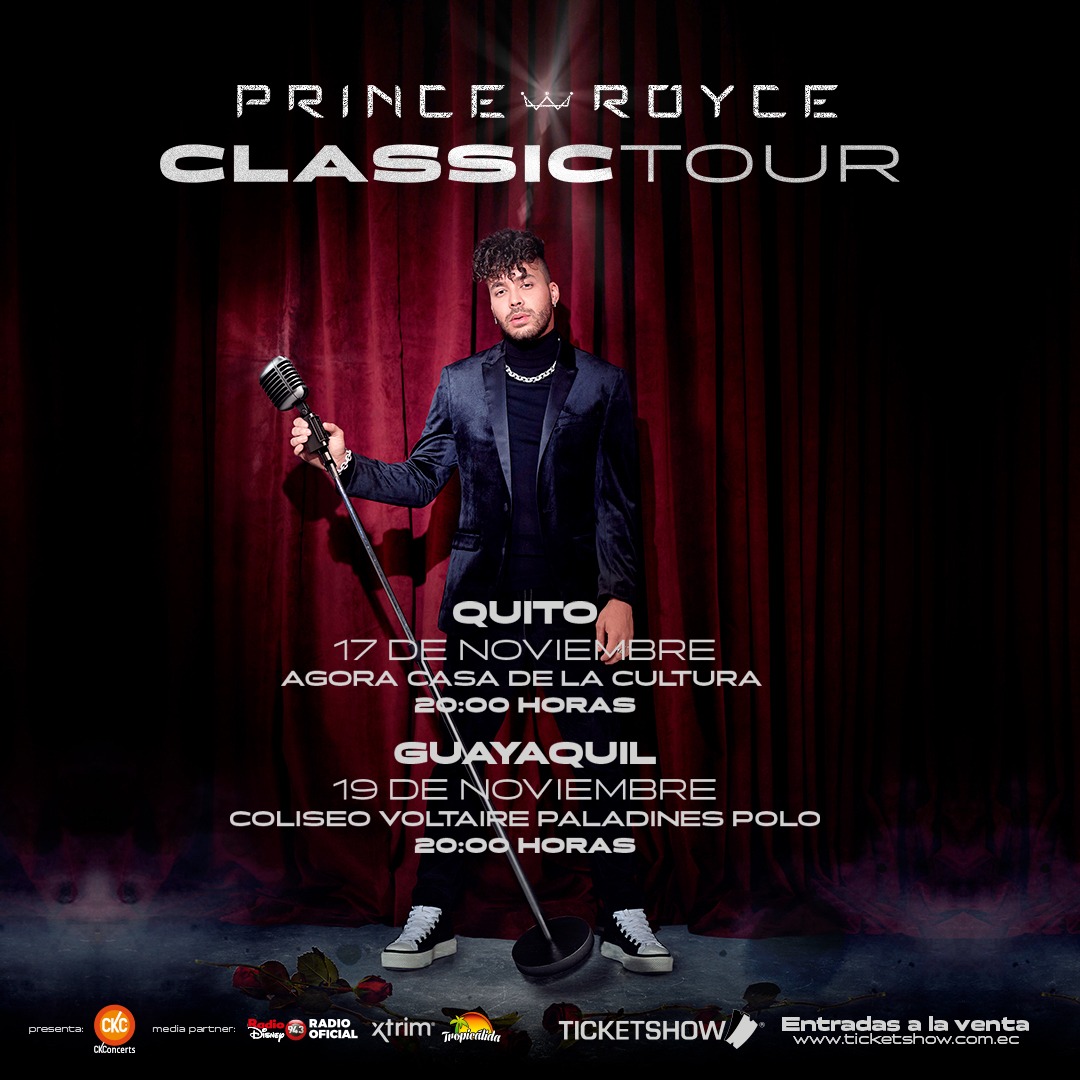 PrinceRoyce's tweet photo. ECUADOR!!! Feliz de anunciar que los veo en noviembre con mi Classic Tour en Quito y Guayaquil 🇪🇨🎙 #PRClassicTour https://t.co/mOL6O4uh9u