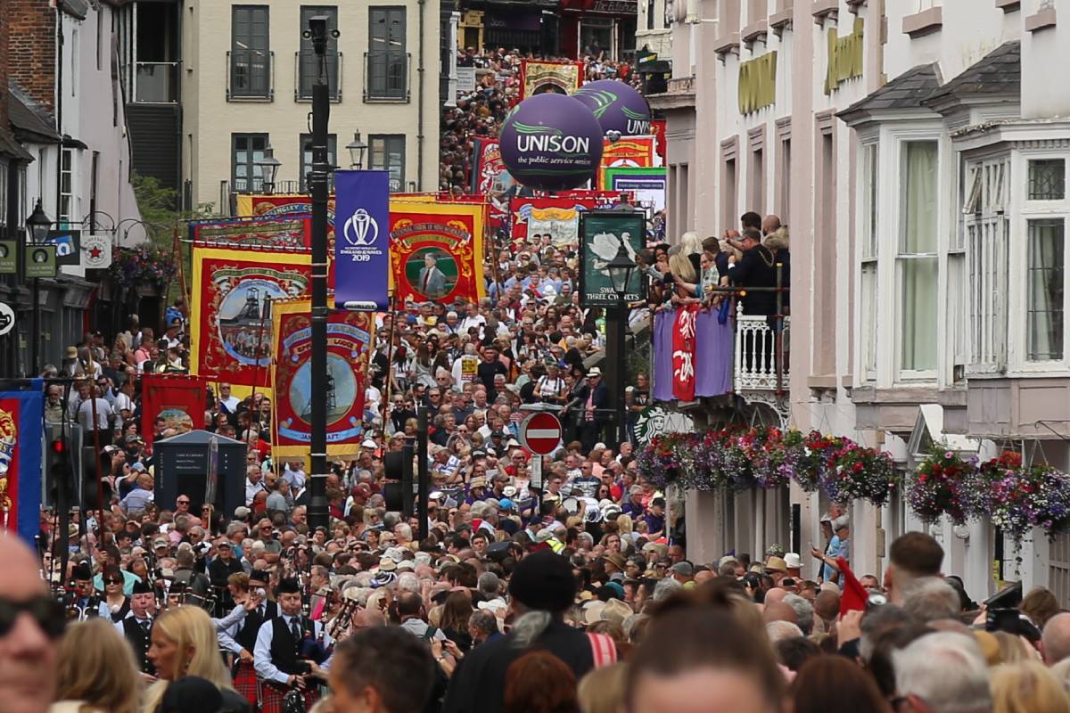 BuryNEU's tweet photo. Bury NEU have organised transport to and from Durham Miners Gala on Saturday 9th July.  The coach leaves at 7:00am from Prestwich Metrolink station and returns at 4:00pm.  To book a seat on the coach please contact Helena Thom by email on Helena.Thom@neu.org.uk. https://t.co/IjTvZm9SER