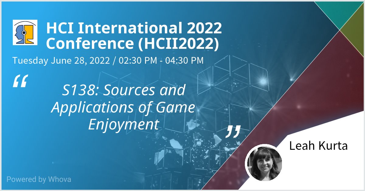 I am speaking at HCI International 2022 Conference (HCII2022). Please check out my talk if you're attending the event! #hcii2022 #hcii - via #Whova event app