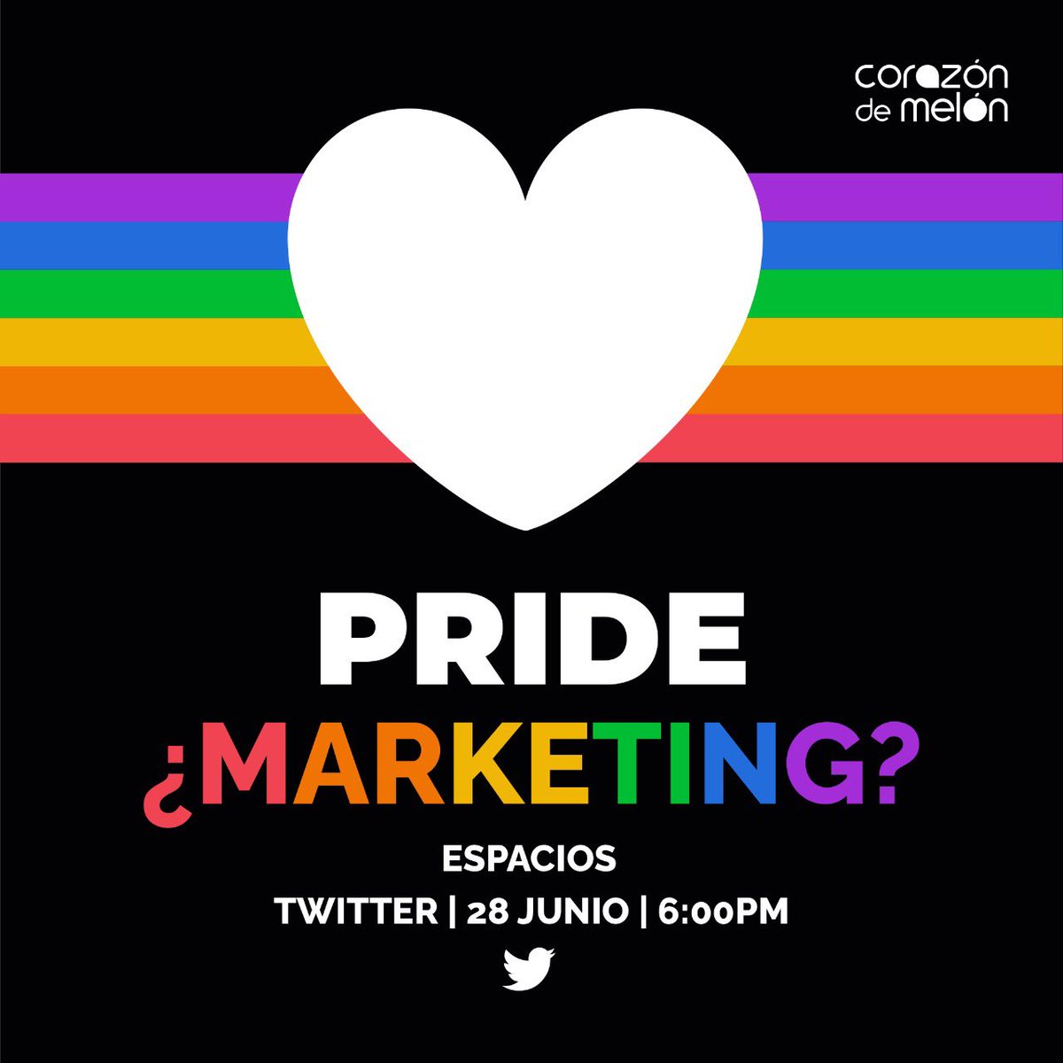 corademelonmx's tweet photo. Esto se va a poner "buenísimo". ¡Vente al chisme mañana a Twitter! Donde hablaremos si todo el movimiento #PRIDE Marketing o no. 

#Marketing #mktdigital #MKT #letsmakeithappen #Estrategiasdecomunicacióncreativa #Instagram #design #melontips #cdm https://t.co/pn2uQhZNdJ