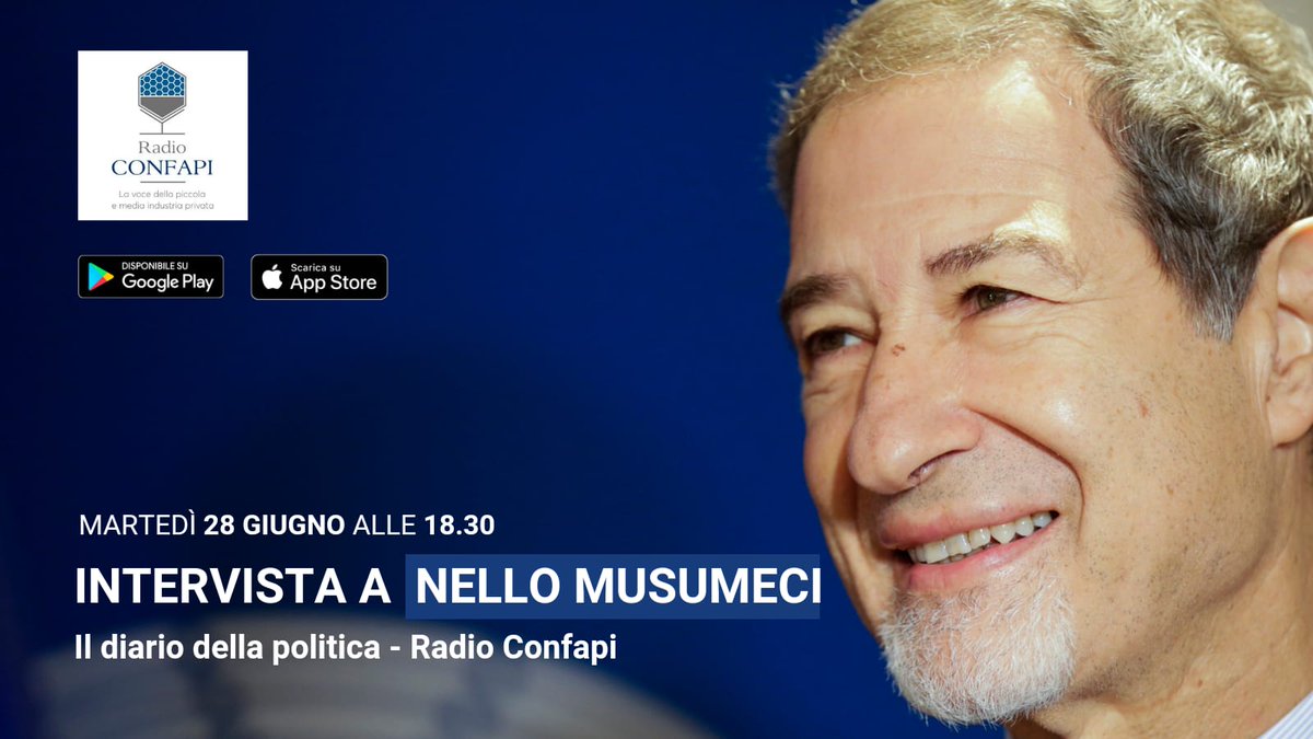 Confapi's tweet photo. #RadioConfapi dedica il palinsesto di questa settimana alla Sicilia. Domani sera trasmetteremo l'intervista, realizzata da Giuliano Giubilei, al governatore @Nello_Musumeci. https://t.co/FOjeF5lP4X