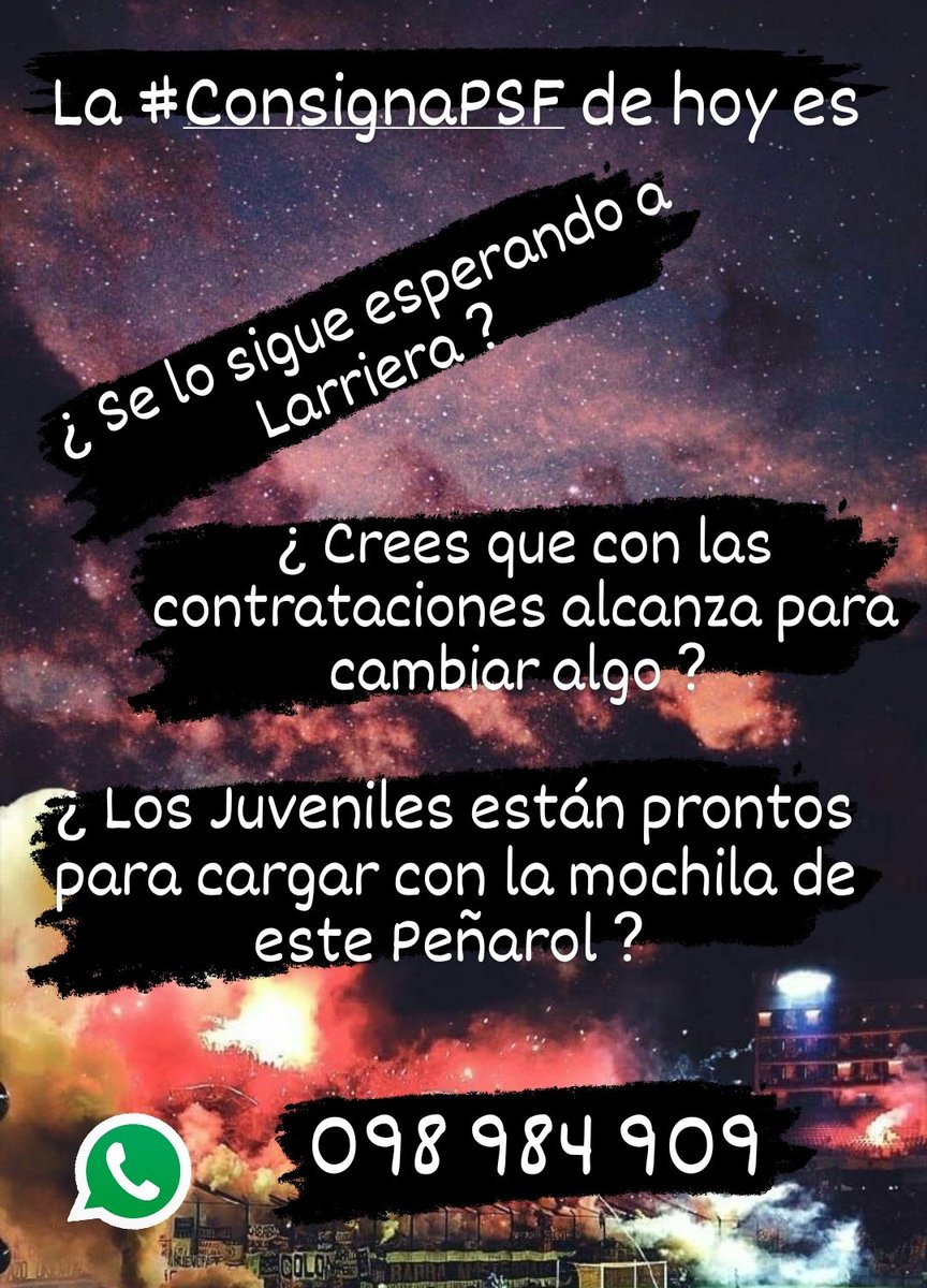 capsinfiltro's tweet photo. Hoy 21 hs en Vivo hacemos @capsinfiltro por Youtube...🔥
📰 #ConsignaPSF ¿ Se lo sigue esperando al Dt ? ¿ Alcanza solo con las posibles incorporaciones ? ¿ Los jóvenes están Prontos ?
🎙️ Podes comunicarte al WhatsApp📲 098 984 909 manda tu audio
#LaResistencia #5taTemporada https://t.co/iHDgyKHF9N