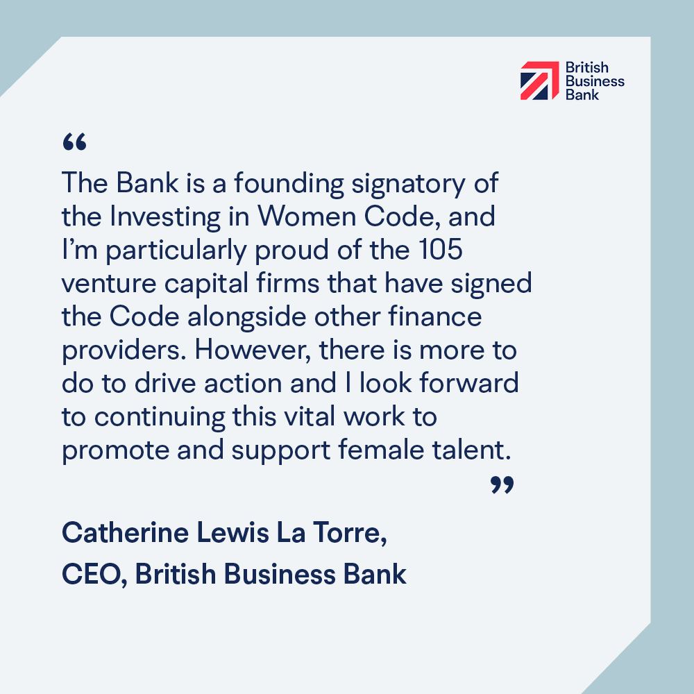 BritishBBank's tweet photo. Out today, the second Investing in Women Code annual progress report shows the number of signatories has now reached 160. 

There has been a notable increase in the number of venture and growth capital firms joining.