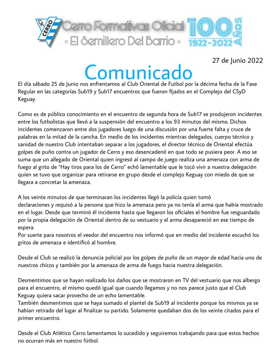 COMUNICADO IMPORTANTE