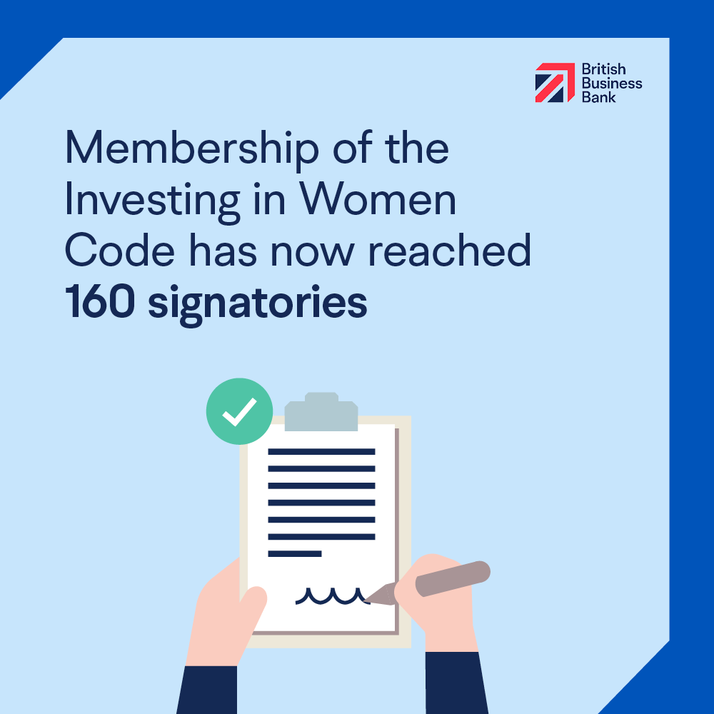 BritishBBank's tweet photo. Out today, the second Investing in Women Code annual progress report shows the number of signatories has now reached 160. 

There has been a notable increase in the number of venture and growth capital firms joining.