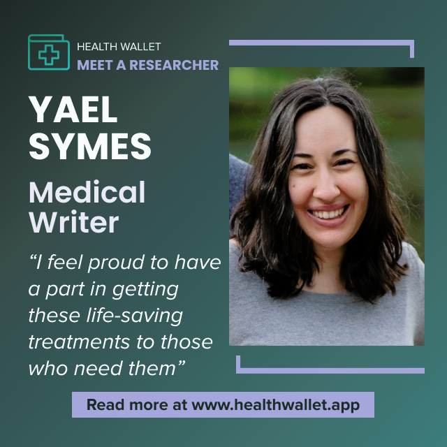 HealthWalletApp's tweet photo. Clinical researchers work hard every day to help us live longer, healthier lives. Take a minute to meet one of these researchers, Yael Symes, in our latest "Meet a Researcher" profile. 

#clinicalresearch #healthequity

https://t.co/DSop6JUxnU https://t.co/Qq7wQMaWop